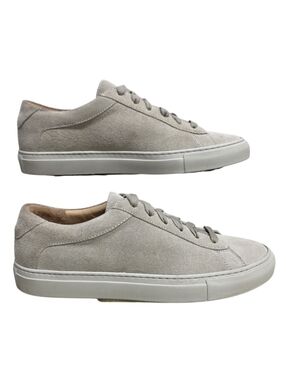 KOIO Men's Low-Top Suede Sneakers in Light Gray